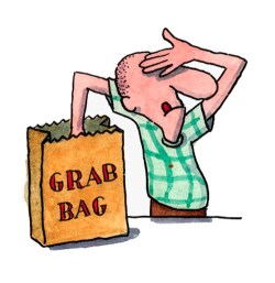 man reaching into grab bag --- Image by © Images.com/Corbis